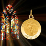 Load image into Gallery viewer, Guardian Angel Pendant in 14K Yellow or White Gold - 4 Sizes - with Chain Options
