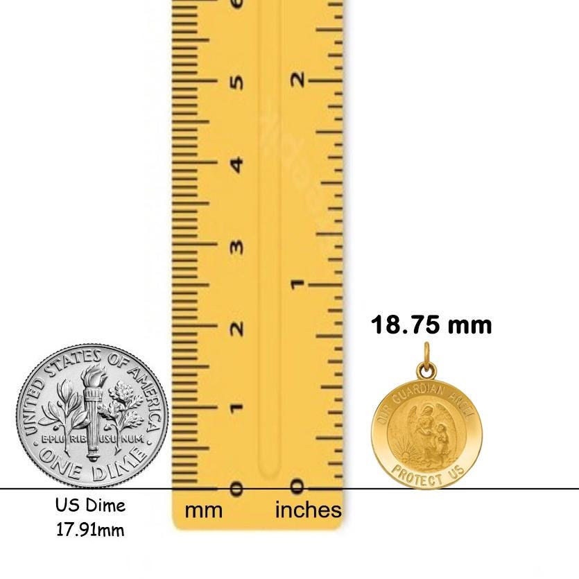 Guardian Angel Pendant in 14K Yellow or White Gold - 4 Sizes - with Chain Options