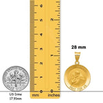 Load image into Gallery viewer, Saint Anthony 14K Gold Medal Pendant Charm - Yellow or White Gold - with Chain options
