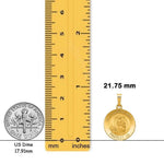 Load image into Gallery viewer, Guardian Angel Pendant in 14K Yellow or White Gold - 4 Sizes - with Chain Options
