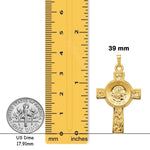 Load image into Gallery viewer, 14K Gold Cross with St Anthony Medal Pendant - with Chain option
