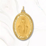 Load image into Gallery viewer, Solid 14K Gold Extra Large Oval Miraculous Medal Pendant
