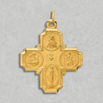 Load image into Gallery viewer, 14K Gold Solid Extra Large 4-Way Medal Pendants - with Necklace Chain Options
