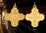 Load image into Gallery viewer, 14K Gold Solid Extra Large 4-Way Medal Pendants - with Necklace Chain Options

