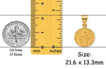 Load image into Gallery viewer, 14k Solid Gold Our Guardian Angel Medal Pendants Polished and Satin finish - with Necklace Chain Options
