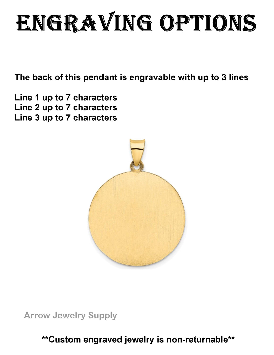 14K Gold St. Brigid Medal Pendant - Custom Engravable with Necklace Chain Options