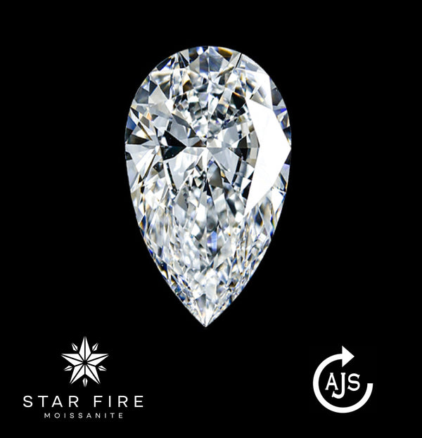 Certified Pear Shape Moissanite Loose Single Stones 0.20 to 6 Carat Sizes