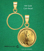 Load image into Gallery viewer, 14K Gold Coin Bezel Mounting Pendant in 22 Different Sizes for Making Coin Jewelry - U.S. and Foreign - Diamond-cut Rim
