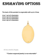Load image into Gallery viewer, 14K Solid Medium Oval St. Christopher Medal Pendants - Custom Engravable with Necklace Chain Options
