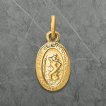 Load image into Gallery viewer, 14K Gold Oval St Christipher Medal Charms Pendants - Small sizes - with Necklace Chain Options
