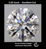 Load image into Gallery viewer, Certified 3.50 Carat Round Lab Grown Diamond  - Excellent Cut - Select from Clarity/Color Grades: VVS1 D VVS2 E VS1 F VS2 G H
