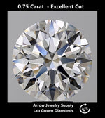 Load image into Gallery viewer, Loose Certified Lab Grown Round Diamond 0.75-carat - Excellent Cut - Clarity/Color Grades: VVS1 D VVS2 E VS1 F VS2 G H
