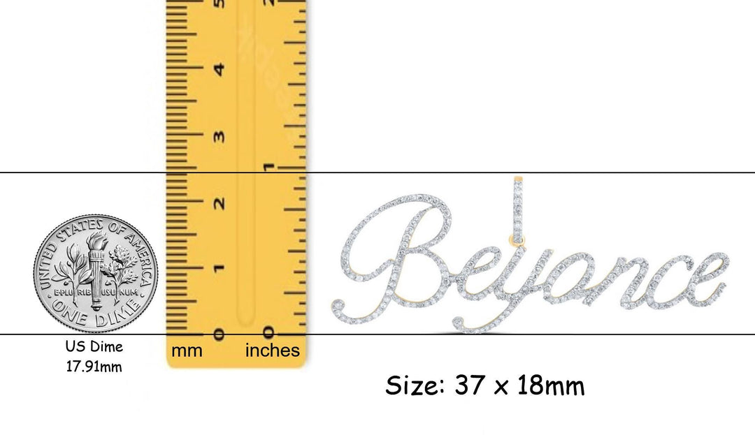 Diamond Name Necklace, 10K Solid Gold - My Name or a Word in Diamonds Pendant - Personalized Custom Made Jewelry