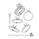 Load image into Gallery viewer, Solitaire Ring Mounting - Yellow and White 14K 18K Gold or Platinum - 4 Tapered claw-prong Engagement Ring Design
