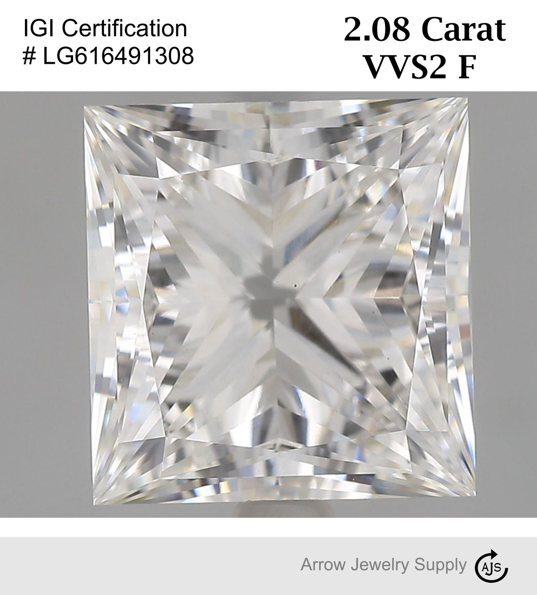 Certified 3.50 Carat Princess cut Lab Grown Loose Diamond Clarity/Color VS1 F - IGI Certification