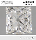 Load image into Gallery viewer, Certified 3.50 Carat Princess cut Lab Grown Loose Diamond Clarity/Color VS1 F - IGI Certification
