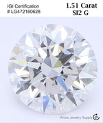 Load image into Gallery viewer, Certified 1.50 Carat Round Lab Grown Loose Diamond Clarity/Color SI2 G - with IGI Certification
