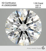 Load image into Gallery viewer, Certified 1.50 Carat Round Lab Grown Loose Diamond Clarity/Color VS1 F with IGI Certification
