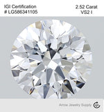 Load image into Gallery viewer, Certified 2.52 Carat Round Lab Grown Loose Diamond Color/Clarity VS2 I - with IGI Certification
