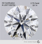 Load image into Gallery viewer, Certified 2.75 Carat Round Lab Grown Loose Diamond SI1 H - with IGI Certification
