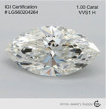 Load image into Gallery viewer, Certified 1 Carat Marquise Lab Grown Loose Diamond Clarity/Color VVS1 H - with IGI Certification

