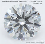 Load image into Gallery viewer, 1.72 Carat Certified Lab Grown Round Loose Diamond VVS2 D with GIA Certification Report Papers
