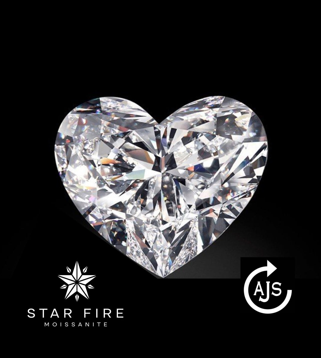 Certified Heart Shape Cut Moissanite Loose Single Stones 0.20 to 4 Carat Sizes
