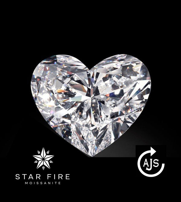 Certified Heart Shape Cut Moissanite Loose Single Stones 0.20 to 4 Carat Sizes