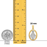 Load image into Gallery viewer, Miraculous Medal Pendant in 14K Gold and Rhodium - with Chain Options
