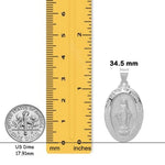 Load image into Gallery viewer, 14K Yellow or White Gold Miraculous Medal Pendant Oval - Size: 29x18mm - with Chain Options

