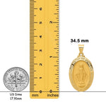Load image into Gallery viewer, 14K Yellow or White Gold Miraculous Medal Pendant Oval - Size: 29x18mm - with Chain Options
