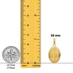 Load image into Gallery viewer, Solid 14K Oval Miraculous Medal Pendant - with Chain Options
