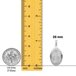 Load image into Gallery viewer, Solid 14K Oval Miraculous Medal Pendant - with Chain Options
