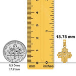 Load image into Gallery viewer, 4 Way Medal Cross - I Am A Catholic - Pendant Charm in Solid 14K Gold - with Chain Options
