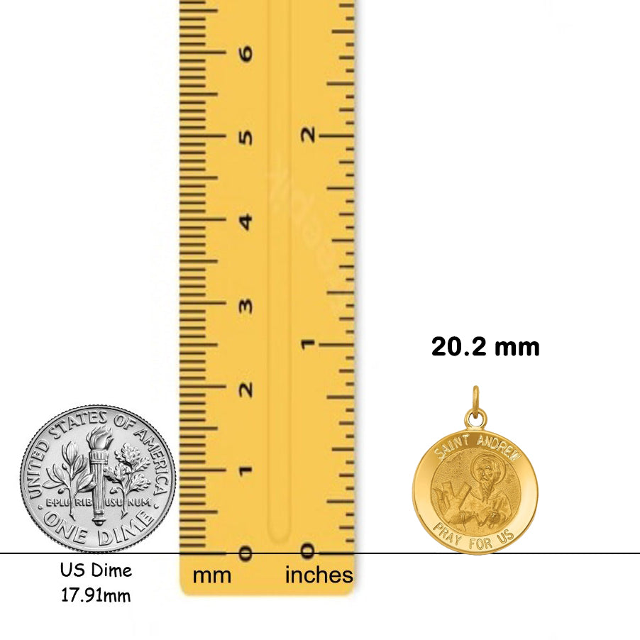 14K Gold Saint Andrew Medal Pendant or Charm - with Chain Options