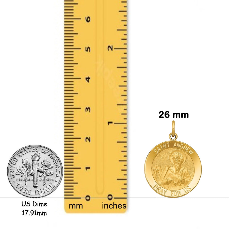 14K Gold Saint Andrew Medal Pendant or Charm - with Chain Options