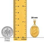 Load image into Gallery viewer, Saint Anthony Oval 14K Gold Medal Pendant in Yellow or White Gold with Free Engraving - with Chain Options
