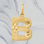 Load image into Gallery viewer, 14K Gold Block Letters Diamond-cut Charm Pendant - Solid Gold - Alphabet
