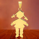 Load image into Gallery viewer, 14k Yellow Gold Flat Engravable Girl Boy Charm Pendant - with Chain Options
