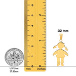 Load image into Gallery viewer, 14k Yellow Gold Flat Engravable Girl Boy Charm Pendant - with Chain Options
