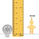 Load image into Gallery viewer, 14k Yellow Gold Flat Engravable Girl Boy Charm Pendant - with Chain Options
