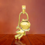 Load image into Gallery viewer, 14k Yellow Gold  Girl with Jump Rope Charm pendant - with Chain Options
