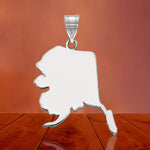 Load image into Gallery viewer, Alaska State Pendant or Necklace - Engravable - 14K Gold or Sterling Silver

