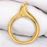 Load image into Gallery viewer, 14K Yellow Gold Coin Bezel Mounting Pendant - 9 Different Sizes - Polished Curved Teardrop Prong Coin Bezel Pendant - with Chain Options
