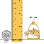 Load image into Gallery viewer, 14K Yellow Gold Polished Horse Head in Stirrup Charm with Chain Necklace options
