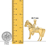 Load image into Gallery viewer, 14K Yellow Gold Horse w/ Saddle Charm with Chain Necklace options
