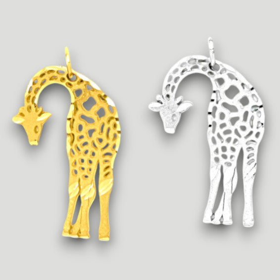 14K Yellow Gold Giraffe Charm with Necklace Chain Options