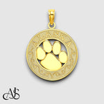 Load image into Gallery viewer, 14K Yellow Gold ALASKA w/ Bear Paw Charm with Necklace Chain Options
