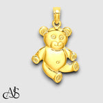 Load image into Gallery viewer, 14K Yellow Gold Reversible Teddy Bear Charm with Chain Necklace options

