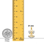 Load image into Gallery viewer, 14K Yellow Gold w/Rhodium LOVE Angel Pendant with Chain Necklace options
